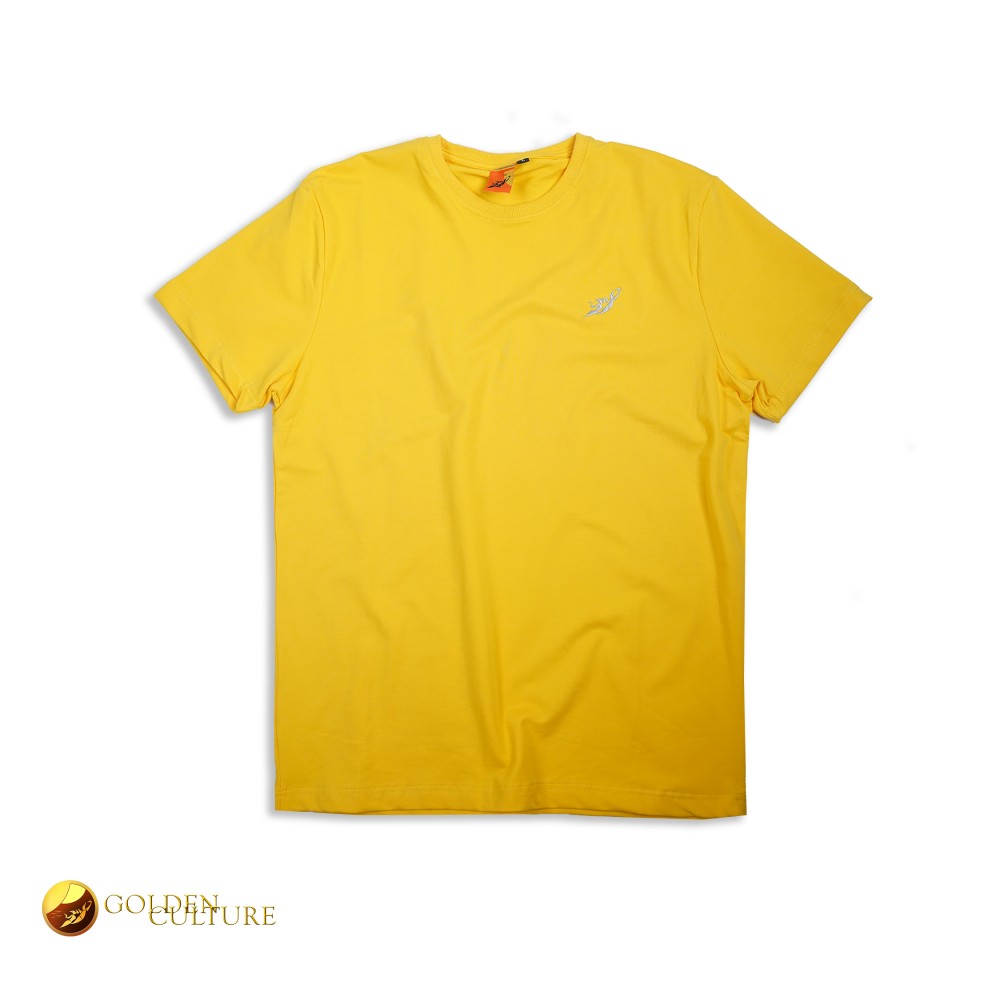 Golden Culture  Premium Loop-Cotton Slim Fit T-shirt (Yellow)